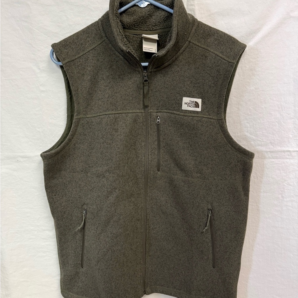 The North Face Dark Olive Green Sherpa Fleece Vest